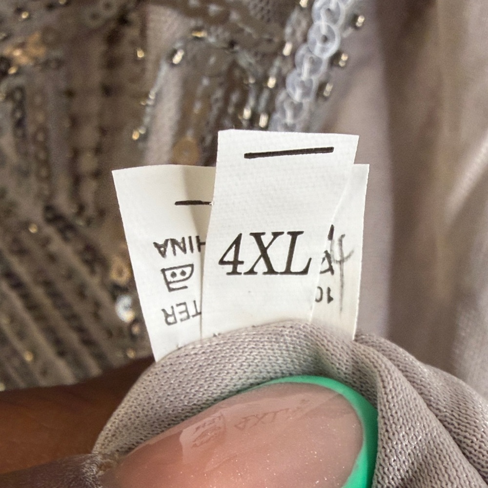 Sleeveless Silver Sequin Fringe Mini Flapper Dress Size 4XL NWOT #300 - Picture 2 of 14